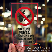 Decal: No weapons or drugs allowed on property