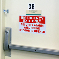 Emergency Exit Only Security Alarm Signs