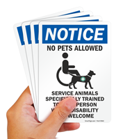 Welcome Sign for Trained Service Animals