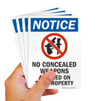Concealed Weapons Allowed Property Sign