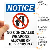 Safety Sign: Weapons Permitted on Property