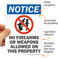 Sign for allowing firearms on property