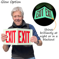 Glow exit sign