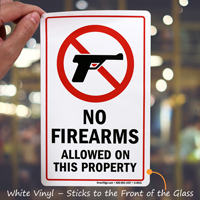 On Property No Firearms Allowed Sign