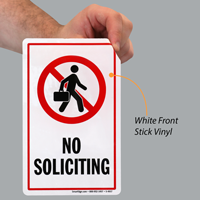Window decal: No soliciting sign