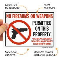 Weapon-free zone sign