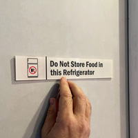 Do Not Store Food in This Refrigerator Door Sign