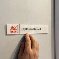 Explosive Hazard Door Sign
