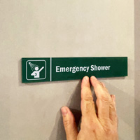 Emergency Shower Door Sign