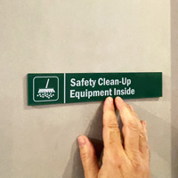 Safety Clean-Up Equipment Inside Door Sign