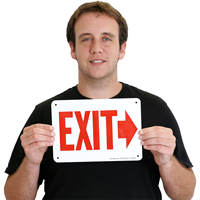 Right Red Arrow Exit Sign
