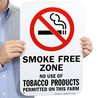 No Use Of Tobacco Products Permitted On This Farm Sign