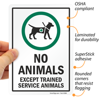 Sign for service animal policy
