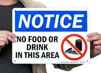 No Food Or Drink Area Signs