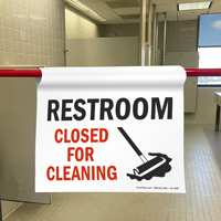 Barricade Sign Restroom Cleaning