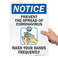Prevent the Spread Wash Your Hands Notice Sign
