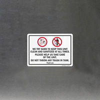 Washroom Etiquettes: Keep Unit Clean and Sanitized Sign