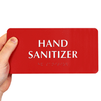 Hand Sanitizer Tactile/Touch Braille Sign