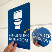 Tactile and Braille All Gender Bathroom Sign