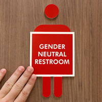 Gender-neutral restroom sign-making kit
