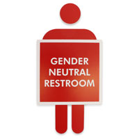 Die-cut restroom sign kit for inclusivity