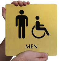 Brass Men Restroom Sign