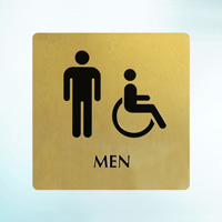 Male Restroom Sign with Accessible Symbols