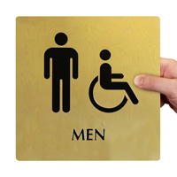 Brass Men Bathroom Sign