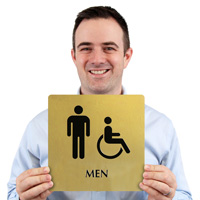 Men Restroom Sign with Accessibility Icon