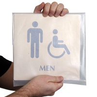 Brass Men Restroom Plaque