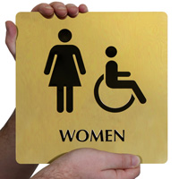 Brass Women Restroom Sign