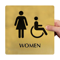 Female Restroom Sign with Accessible Symbol