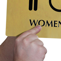 Brass Restroom Sign with Female Symbol