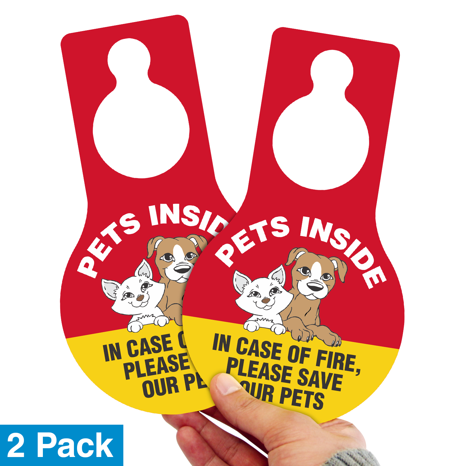 In case of fire, save pets hang tag