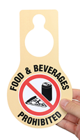 Food And Beverages Prohibited Door Hang Tags