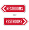 Directional Restrooms Sign