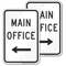 Main Office With Left Arrow Sign