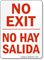 Bilingual No Exit No Hay Salida Sign