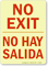 Bilingual No Exit No Hay Salida Glow Sign