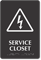 Service Closet High Voltage Symbol Sign with Braille