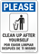 Bilingual Please Clean Up After Yourself Sign