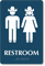 Restroom Sign with Braille, Cowboy and Cowgirl Graphic