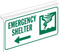 Emergency Shelter Sign For Ceiling