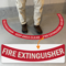 Fire Extinguisher - Keep Area Clear, 2-Part Floor Sign