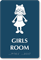 Girls Room Braille Sign With Girl Symbol