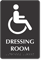 Dressing Room TactileTouch Braille Sign with Handicap Symbol