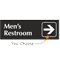 Mens Restroom Engraved Arrow Sign