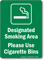 Designated Smoking Area - Use Cigarette Bins Sign