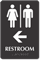 Restroom TactileTouch Braille Arrow Sign
