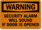 Warning Security Alarm Sound Opened Sign